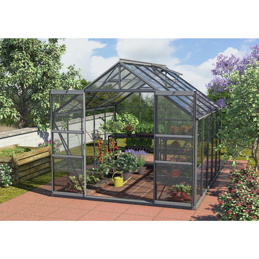 Vitavia Gewächshaus Mars 8300 in Schwarz mit ESG-Glas und Doppelschiebetür, 8,3 m² - Bild 3