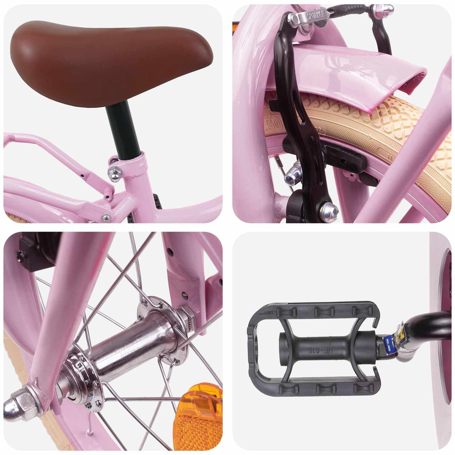 VD Home Furnishing Kinderfahrrad 16 Zoll Hellrosa - Bild 2