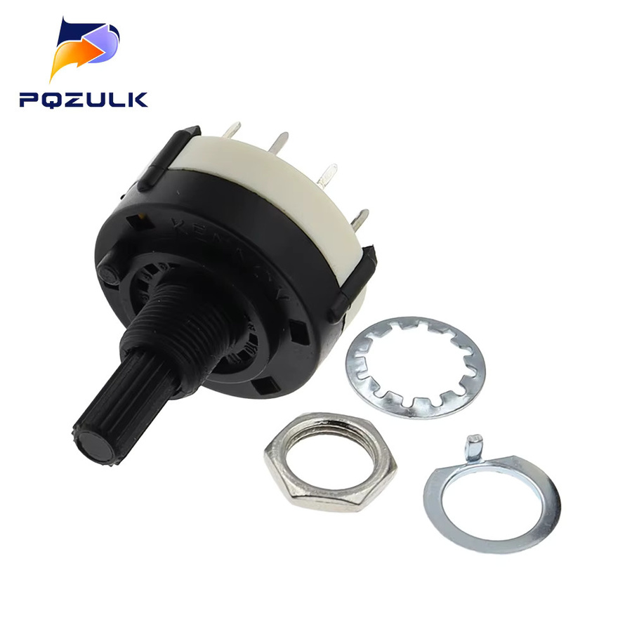 5er-Set PQZULK RS26 Drehschalter mit 12 Positionen und Knopf, Schwarz, Griff-Länge: 20 mm - Bild 3