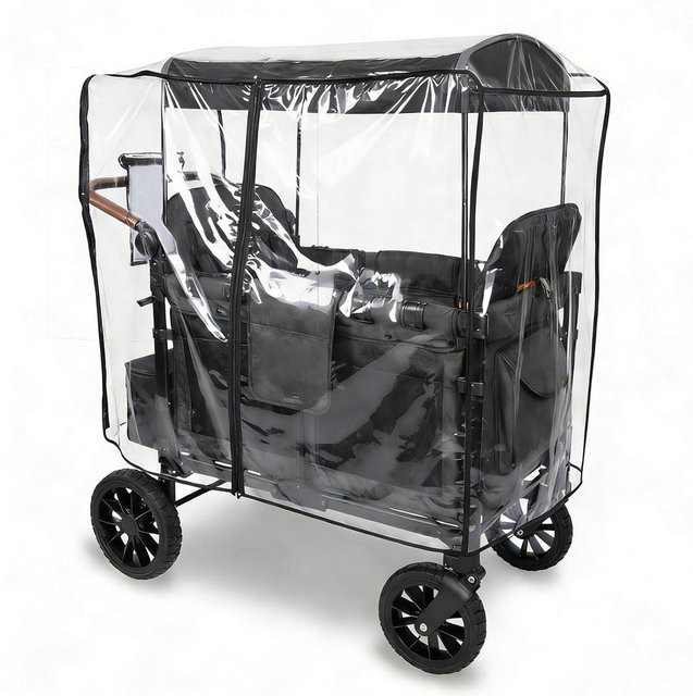 WonderFold W4 Regenschutz: Wasserdichte und winddichte Kinderwagen Abdeckung mit Seitenreißverschluss, transparent - Bild 1