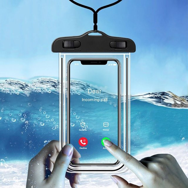 Ricestate IPX8 Universal Wasserdichte Handyhülle für iPhone, Xiaomi, Samsung und Huawei, Farbe: Blau und Transparent - Bild 1