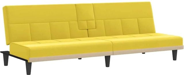 vidaXL Schlafsofa mit Getränkehaltern in Gelb, Stoffbezug, Click-Clack-Funktion, B/T/H: 200 x 100 x 70 cm - Bild 1
