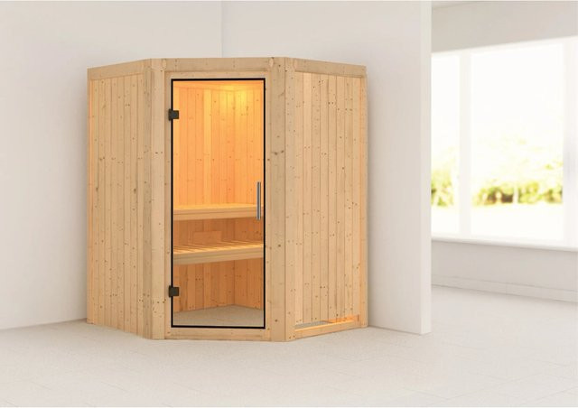 Karibu Sauna Lyra in Natur Braun - Bild 1