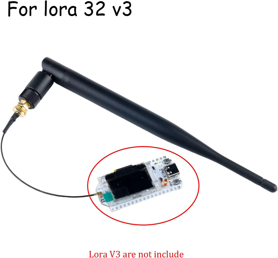 DIYmall Omnidirektionale LoRa Antenne 5dBi mit SMA Stecker und Verlängerungskabel für 868MHz/915MHz Meshtastic LoRA ESP32 OLED Board, Schwarz - Bild 2
