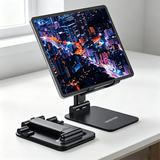 VIKEFON Faltbarer Tablet-Ständer und Desktop-Handyhalterung in Pink für iPhone, Samsung, Xiaomi und iPad - Bild 1
