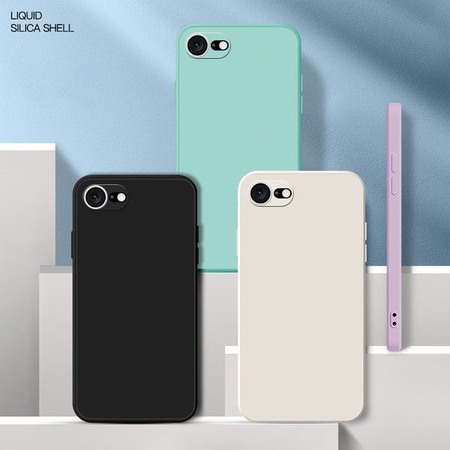 Ricestate Flüssigsilikon Handyhülle für iPhone SE 2020, iPhone SE 2022, iPhone 7 und iPhone 8 Plus in Blau, stoßfestes TPU-Material - Bild 1