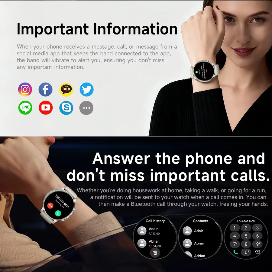 KULANNDER GPS-Smartwatch mit 1,32 Zoll AMOLED Display in Schwarz mit Bluetooth-Anrufen, Höhenmesser, Barometer, Kompass und LED-Taschenlampe, 3ATM wasserdicht und ultraleicht mit 41g - Bild 4