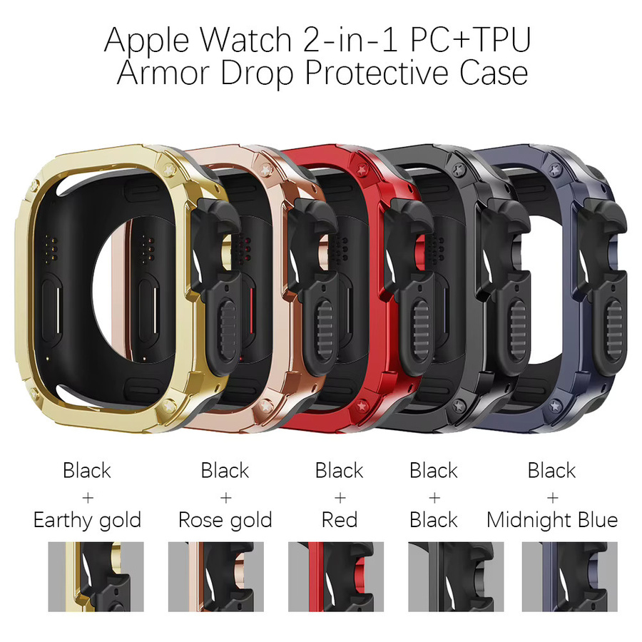 CAOWTAN 2-in-1-Hülle für Apple Watch, Silber, Unisex - Bild 2
