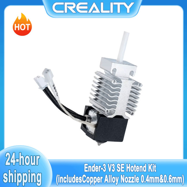 Creality Kupferlegierungs-Hotend-Kit für Ender-3 V3 SE Hochgeschwindigkeits-3D-Drucker in Silber mit 0,4mm oder 0,6mm Düse für schnelles Drucken - Bild 1