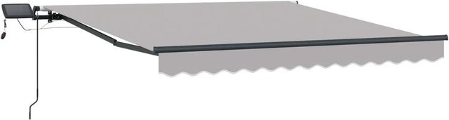 vidaXL Einziehbare Markise mit ausfahrbaren Armen in Hellgrau, B/H: 300 x 250 cm, Polyester - Bild 1
