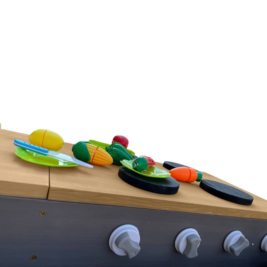Axi Sandkasten Kelly mit Spielküchenzeile in Grau und Braun, B/T/H: 115 x 21,8 x 180 cm - Bild 3