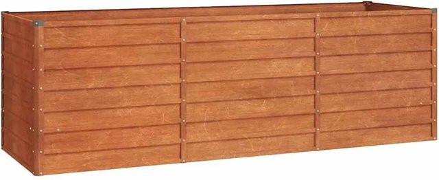 DELUKE Hochbeet ISAK aus Cortenstahl in Braun-antik, unten offen, B/T/H: 240 x 80 x 77 cm - Bild 1