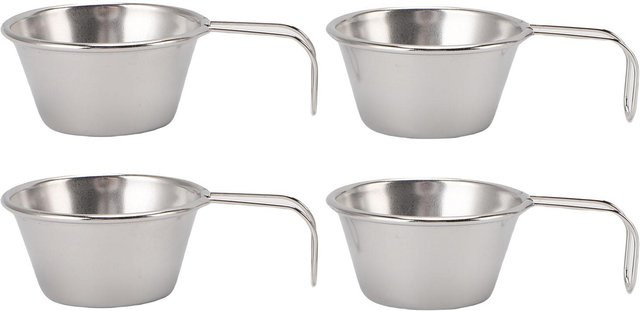 Fishine Set aus 4 Suppenschalen aus Edelstahl für Camping und Wandern, grau und silber - Bild 1