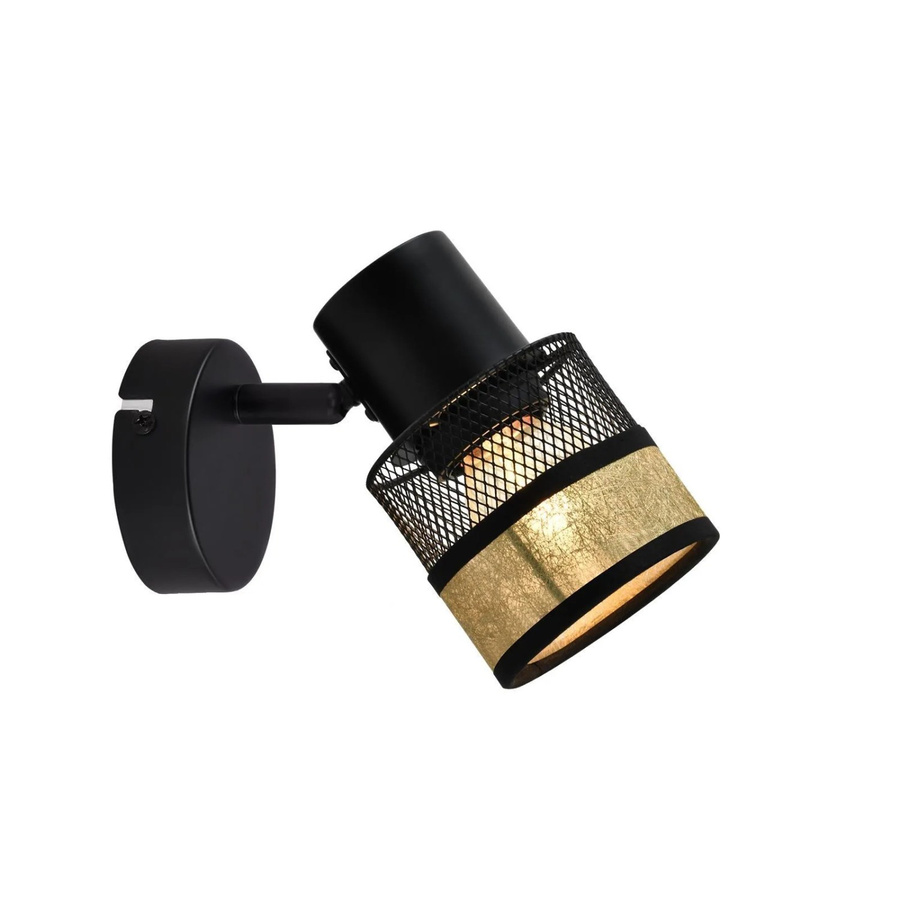 NETTLIFE Deckenleuchte aus Metall und Stoff in Schwarz und Gold/Messing mit E27 Fassung und verstellbarem Design im Vintage-Stil - Bild 2