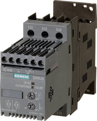 Siemens Sanftstarter 3RW3018-1BB14 in Grau, Motorleistung 7.5kW bei 400V / 4kW bei 230V, Nennstrom 17.6A - Bild 1