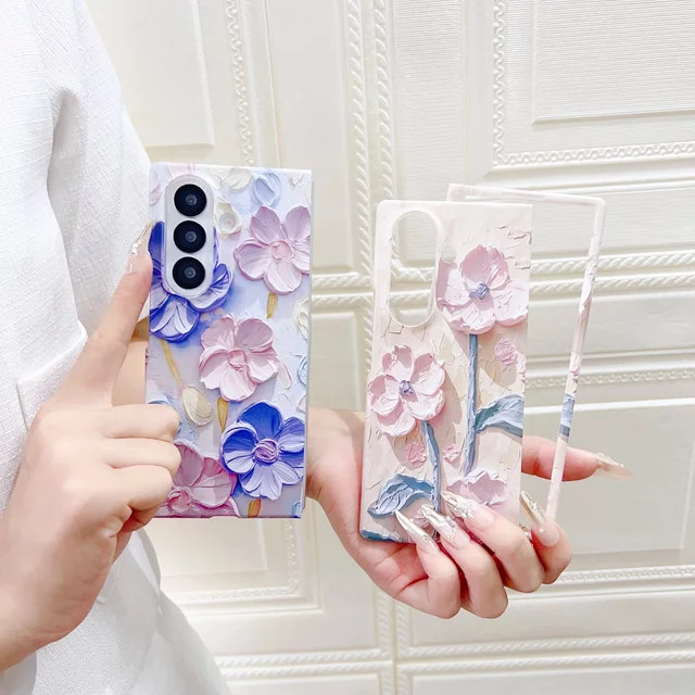 Monet Style Series Handyhülle mit buntem Blumenmuster für Samsung Galaxy Z Fold 7 5G in Multicolour und Purple - Bild 1