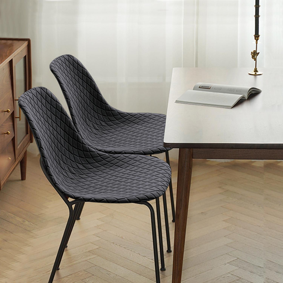 Yiran Furniture Jacquard Schalensesselbezug in Grau, Staubdichter Sesselbezug aus Polyester für Esszimmerstühle oder Balkonsessel, B/T/H: 35 x 38 x 38 cm - Bild 1