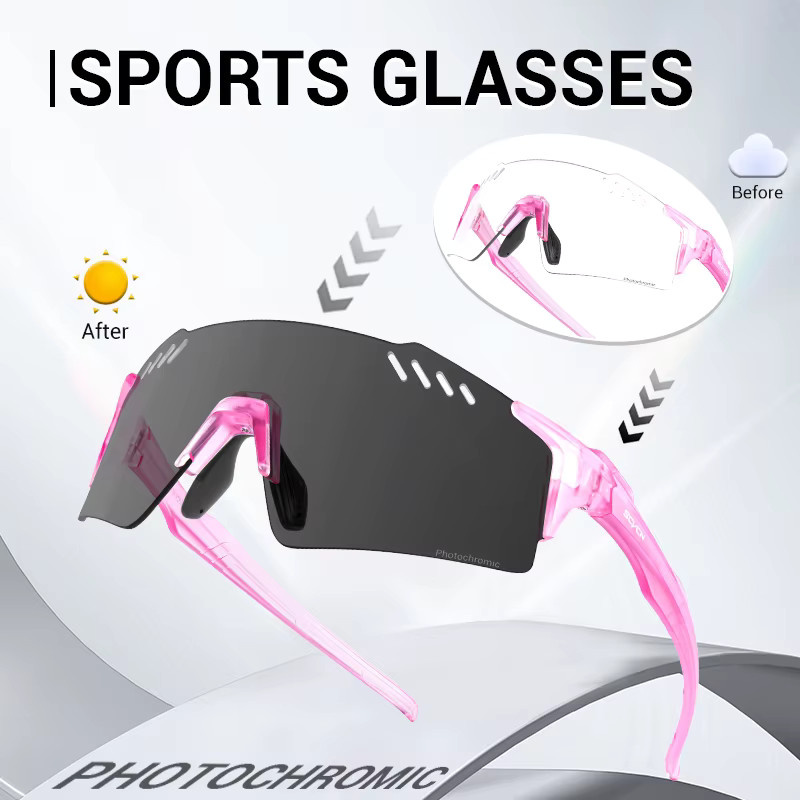 SCVCN Photochrome Fahrradbrille, randlos, Herren, Kunststoff - Bild 3