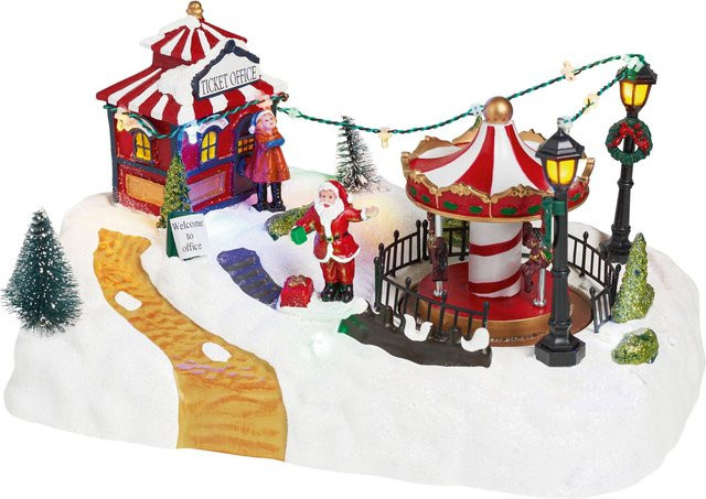 Beleuchtete OBI Weihnachtsdorf Schneespaß Figur in Mehrfarbig, Höhe: 28 cm - Bild 1