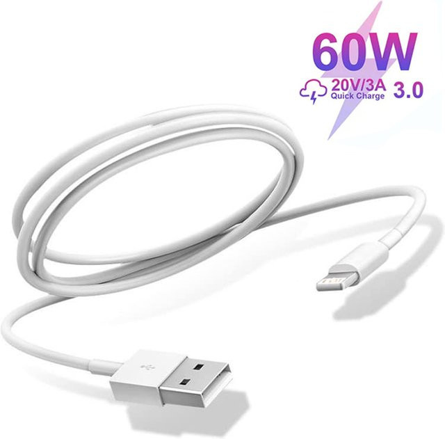 KADIXI USB-A auf Lightning Ladekabel für iPhone in Weiß - Bild 1