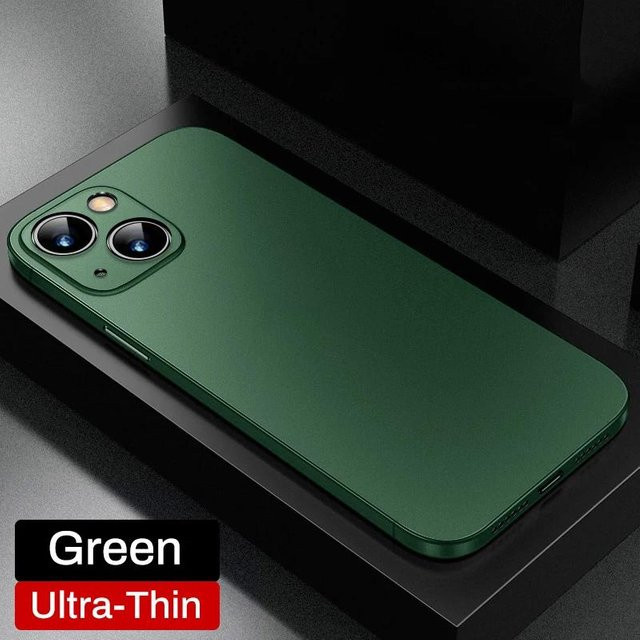 Ultra dünne Handyhülle CSWO02 aus mattem PP für iPhone 11 bis iPhone 17 Pro Max, Farbe: Dunkelgrün/Transparent - Bild 1