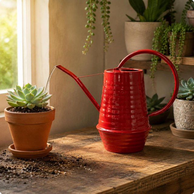 HomeVibe Haus Gießkanne aus Metall im Retro-Stil mit langem Ausguss, rostbeständig, rot - Bild 1