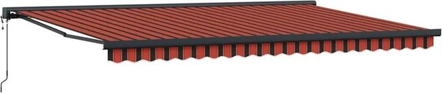 vidaXL Markise mit klappbaren Armen in Orange und Braun aus Polyester und Aluminium B/T/H: 500 x 300 x 165 cm - Bild 1