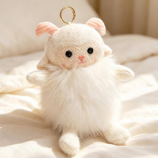 Yiran toy Kawaii Pom-Pom Kleine Tier Plüschtiere, Bär Kaninchen Panda Affe Ente Frosch Schaf Schweinchen, Hängende Puppe, 23cm - Bild 1