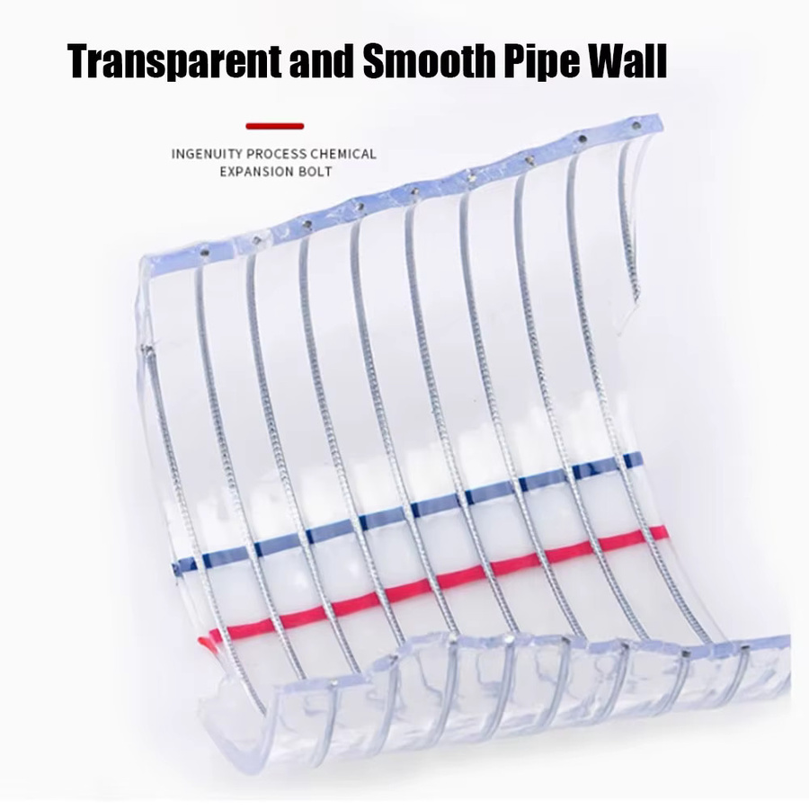 Transparenter PVC-Wasserheizschlauch mit Stahldraht, Kunststoffbeschichteter Ölrohrschlauch, Farbe: Transparent/Gold, Durchmesser: 10 mm bis 40 mm - Bild 3