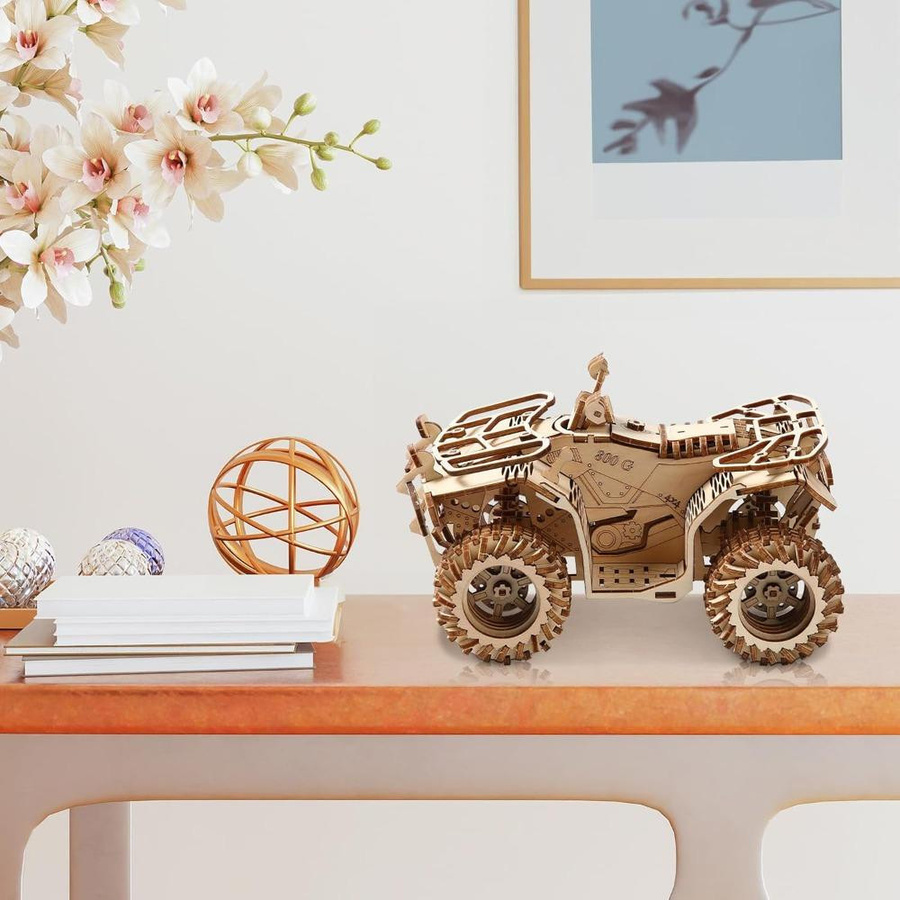 Fashnics 3D Holzpuzzle Strandauto Mechanisches Fahrzeugmodell Bausatz - Bild 1