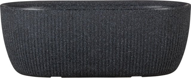 Scheurich Pflanzschale Linetto Oval mit Rillenprofil in Stony Black, Breite: 46 cm, Höhe: 17,1 cm, Tiefe: 17,1 cm - Bild 1