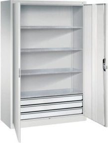 C+P Werkzeugschrank Acurado mit Schubladen und Türen, Grau-Weiß, B: 195 cm, H: 120 cm, T: 50 cm - Bild 1