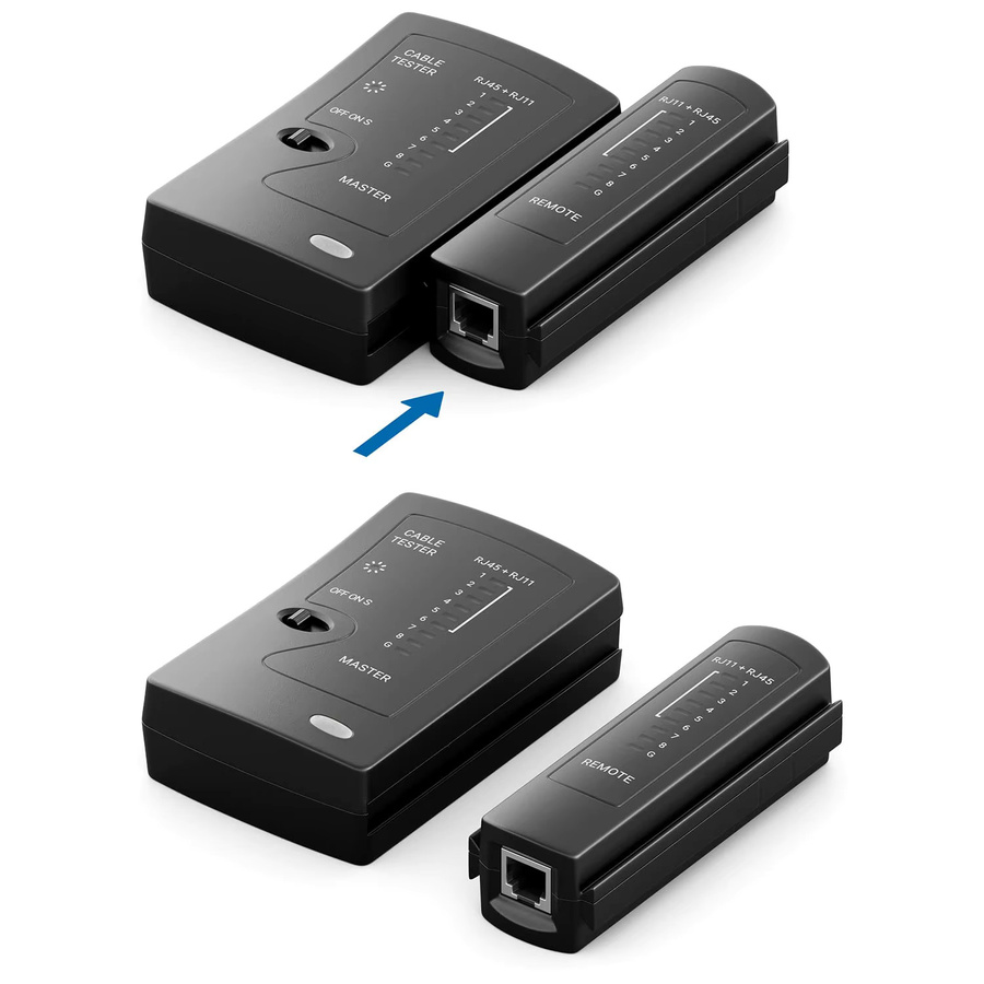 ZoeRax Netzwerk-Ethernet-Kabeltester für LAN RJ45 Cat5 Cat5e Cat6 Cat6a Cat7 UTP/geschirmte Kabel und RJ11 RJ12 in Schwarz - Bild 3