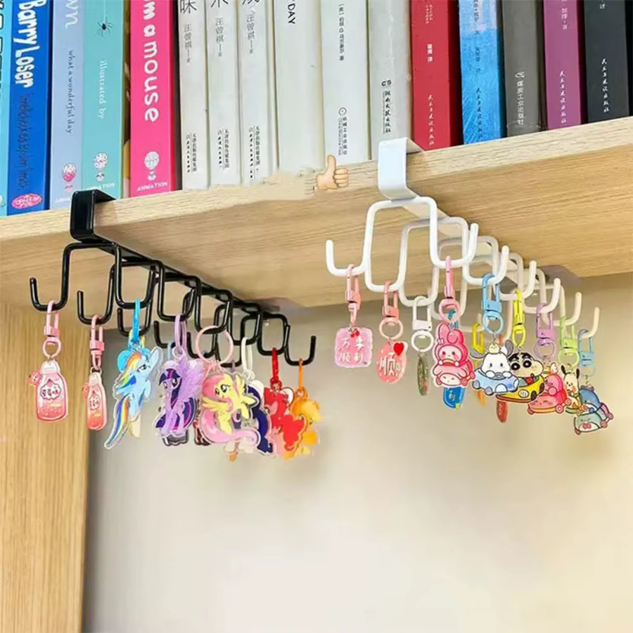 YOCITY Wandhalterung aus Metall mit 12 Haken in Schwarz, 2er-Set Organizer für Küche, Badezimmer und Schlafzimmer - Bild 3