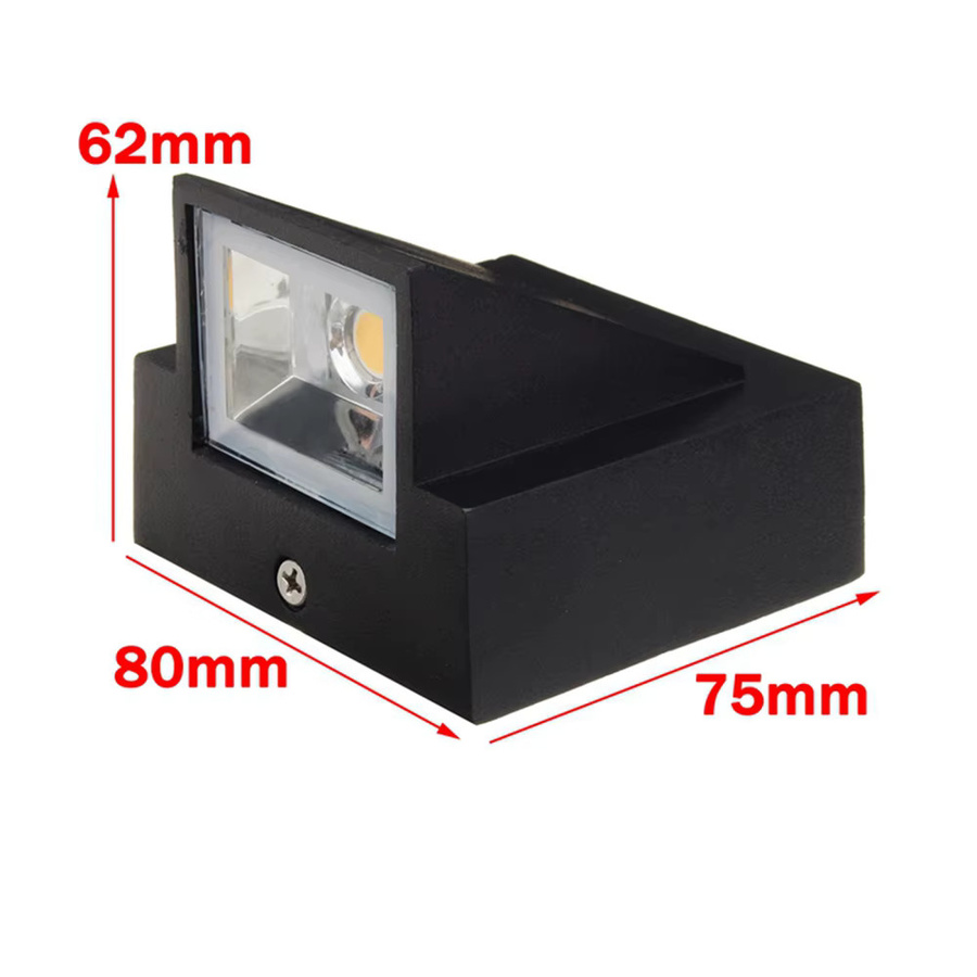 Heevye LED Außenwandleuchte IP65 wasserdicht aus Aluminium in Schwarz zur Wandmontage für Garten und Veranda - Bild 4