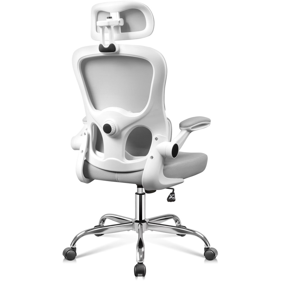 WLIVE Ergonomischer Bürostuhl in Weiß mit atmungsaktiver Netzrückenlehne und verstellbaren Armlehnen für das Homeoffice - Bild 4