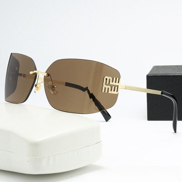 Dote Sonnenbrille, randlos, wrap, Metall, brown, Damen - Bild 1