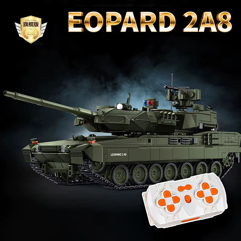 GUCAA Leopard 2A8 Kampfpanzer Bausteine Set, Militär Spielzeug Panzer in Grün aus Kunststoff - Bild 2