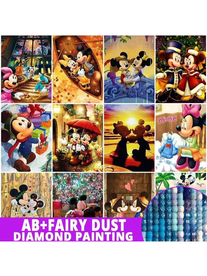 Disney Diamond Painting Set mit Mickey, Minnie und Goofy als 5D DIY Mosaik Kunstwerk in Multicolor - Bild 4