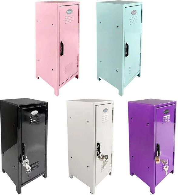 Eisen-Aufbewahrungsbox aus Metall in Blau für Kosmetik, Papier und Kleinteine, Mini-Spind-Schrank für den Schreibtisch, Breite: 27,5 cm, Tiefe: 10,5 cm - Bild 1