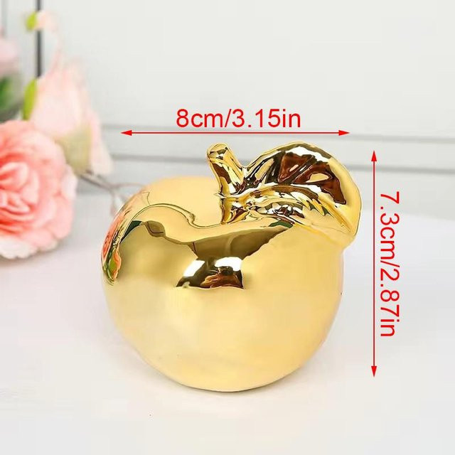 HappyJune Keramik Apfel als goldene Heimdekoration und Tischornament - Bild 1