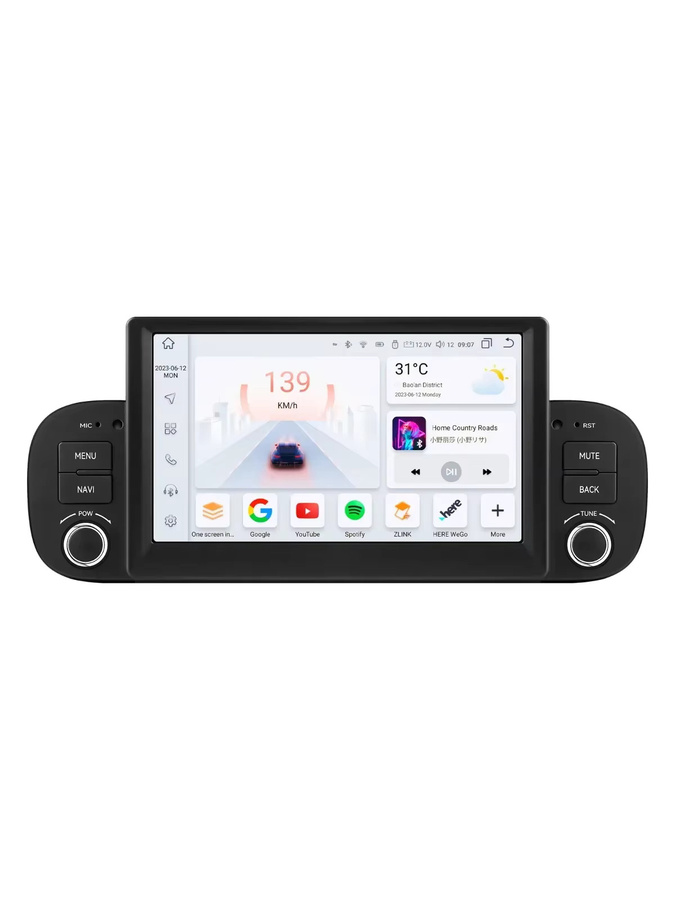 OSSURET 1DIN Android 13 Autoradio für Fiat Panda 2013-2017 mit GPS Navigation und Carplay in Schwarz - Bild 4