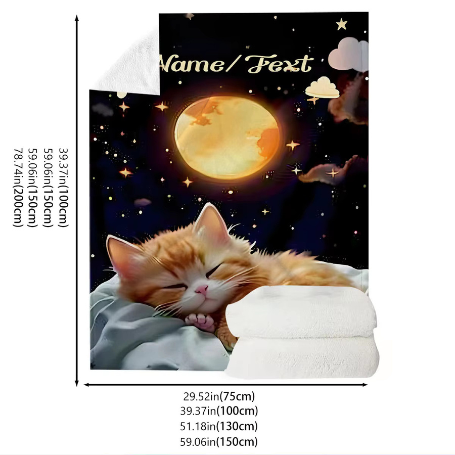 Personalisierbare ZIZ Decke mit Katzenmuster in Multicolour, B/H: 100 x 75 cm - Bild 5