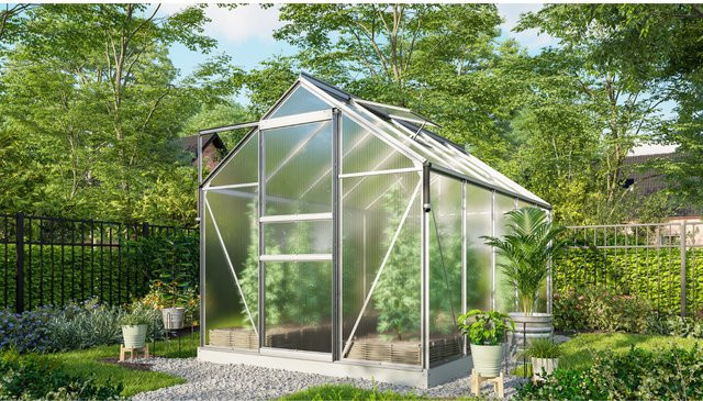 Vitavia Gewächshaus Marley inkl. Ready2Grow Zubehör-Set, silber, Aluminium eloxiert, 6,2 m², Polycarbonat-Platten - Bild 1