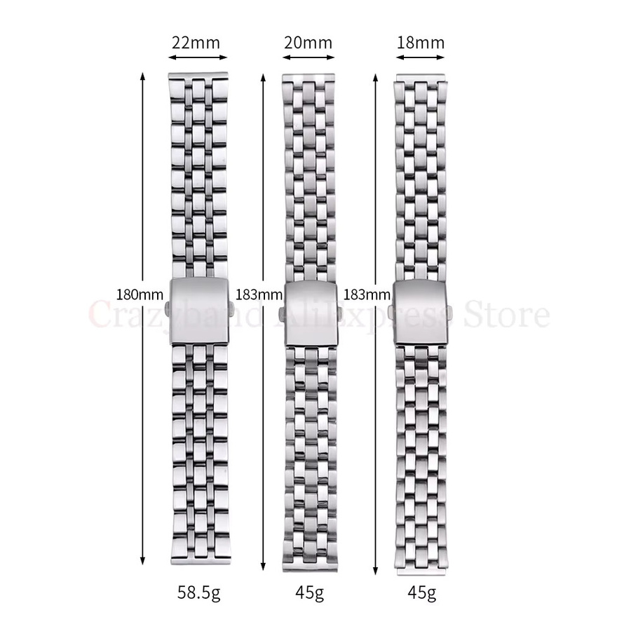 Uhrenarmband Edelstahl, Silber, Damen Herren - Bild 5