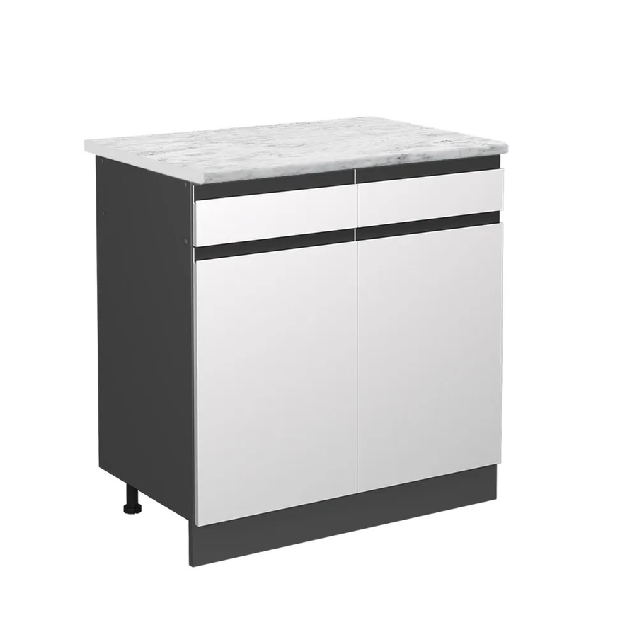 Vicco R-Line Schubladenunterschrank für die Küche in Weiß mit Marmor-Optik, Breite: 80 cm - Bild 2