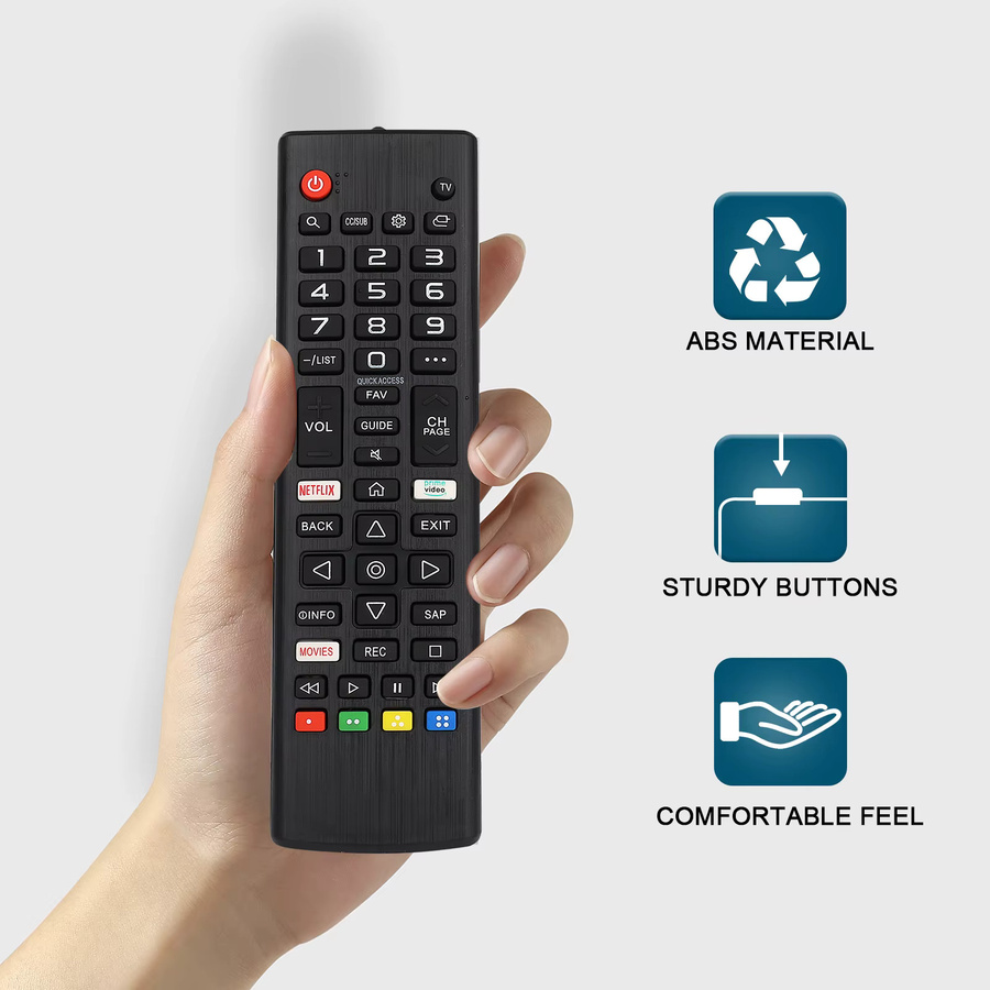 3er Set Universal Fernbedienung Akb75675304 für LG Smart TV in Schwarz - Bild 2