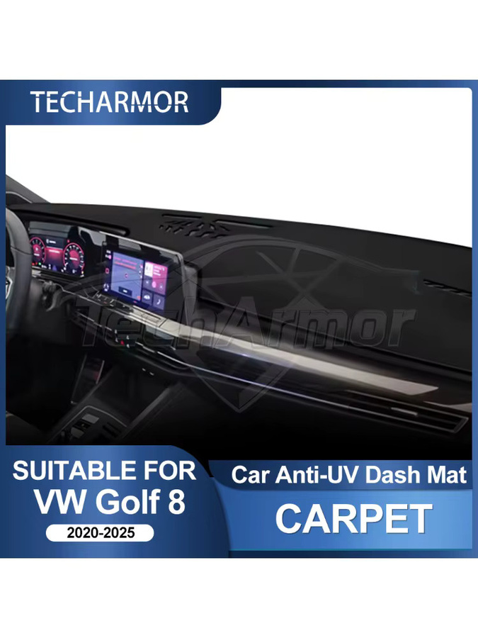 Dashboard Abdeckung für VW Golf 8 (2020-2025) in Schwarz als UV-Schutz und Anti-Rutsch Matte - Bild 6