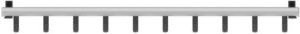 Wandgarderobe Functionals TERTIO mit 10 Haken in Silber-Dunkelgrau, Breite: 100 cm - Bild 1