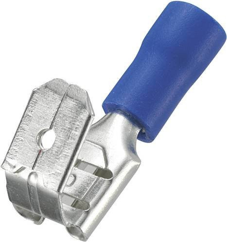 TRU COMPONENTS 745034 Flachsteckhülse mit Abzweig, Blau, Teilisoliert, 50 Stück - Bild 1